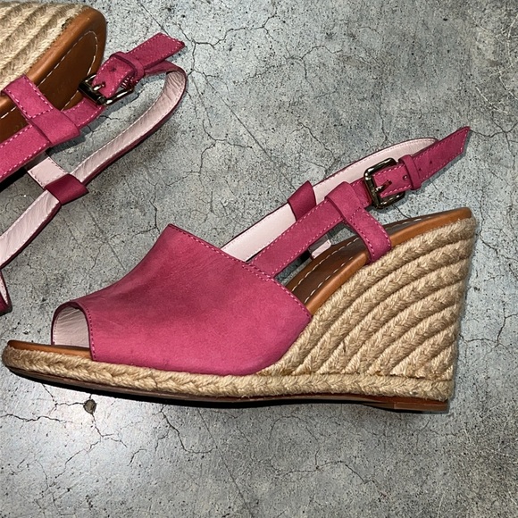 Kate Spade magenta, suede espadrille wedges - Picture 3 of 7